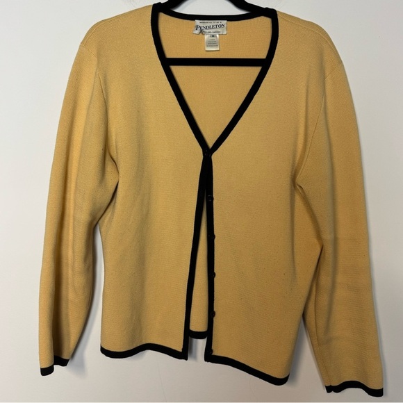 Pendleton Women's Yellow Cardigan Sweater Medium - Picture 1 of 6